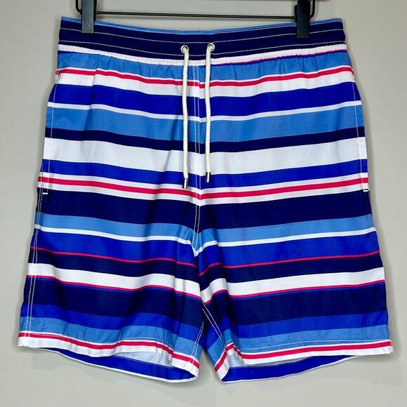 Allen Edmond's Striped Swim Trucks Size M Preppy Bathing Suit - Picture 1 of 3